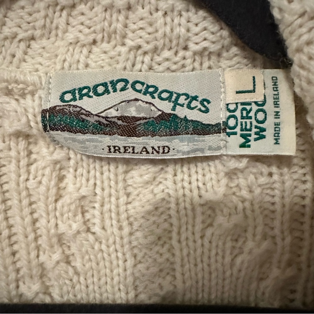 Aran Crafts Cream Cable Knit Cardigan - Picture 5 of 7